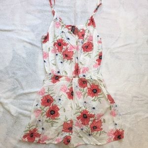 H&M Floral Print White Romper